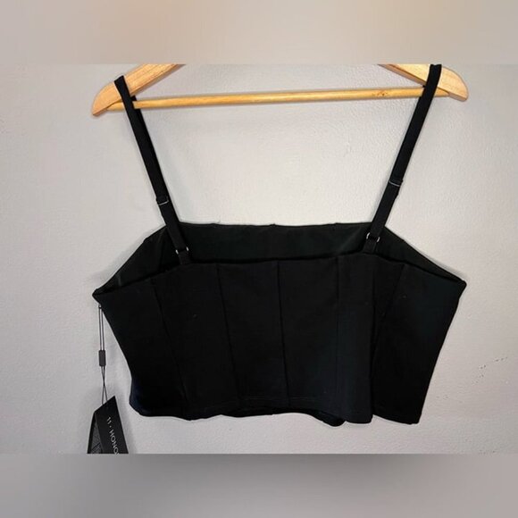 11 Honore Corset Spaghetti Strap Tank Crop Top Black in Plus-Size Size 2 (18/20) - Picture 5 of 8